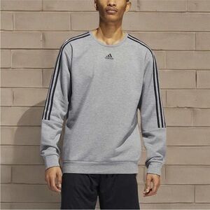 Adidas Men's Crewneck Sweatshirt in Gray and Black